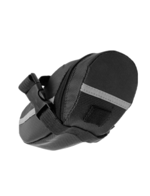 Bicycle Under Seat Bag with Reflective Strap for Cycling Accessories (Black)